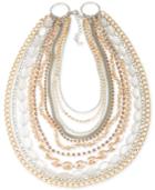 Abs By Allen Schwartz Two-tone Beaded Multi-layer Necklace