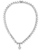 Cubic Zirconia Heart 16-3/4 Statement Necklace In Sterling Silver