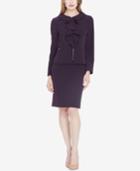 Tahari Asl Ruffled Zip-front Skirt Suit
