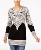 Inc International Concepts Jacquard Tunic Sweater, Only At Macy's