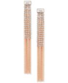 Guess Rose Gold-tone Crystal & Chain Fringe Front-and-back Earrings