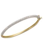 Victoria Townsend 6-1/4 Rose-cut Diamond Bangle Bracelet In 18k Gold Over Sterling Silver (1/4 Ct. T.w.)