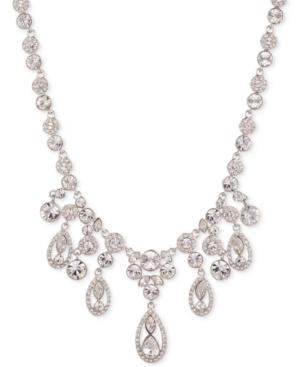 Givenchy Rhodium-tone Glass Stone Frontal Drama Necklace