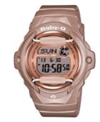 Baby-g Watch, Women's Digital Beige Resin Strap 43x46mm Bg169g-4
