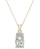 Green Quartz (1-7/8 Ct. T.w.) & Diamond Accent Pendant Necklace In 14k Gold