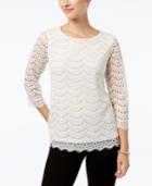 Charter Club Contrast Lace Top, Created For Macy's