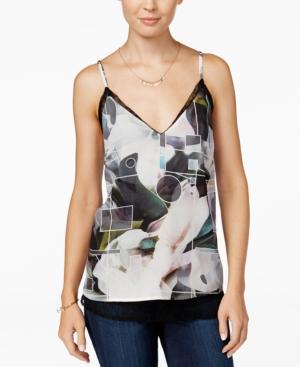 Bar Iii Floral-print Layered Camisole
