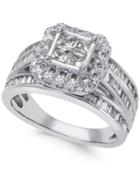 Diamond Halo Engagement Ring (1-3/4 Ct. T.w.) In 14k White Gold