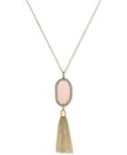 Inc International Concepts Gold-tone Pink Stone Tassel Pendant Necklace, Only At Macy's