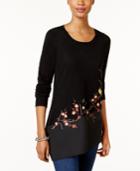 Inc International Concepts Embroidered Tunic Sweater, Only At Macy's