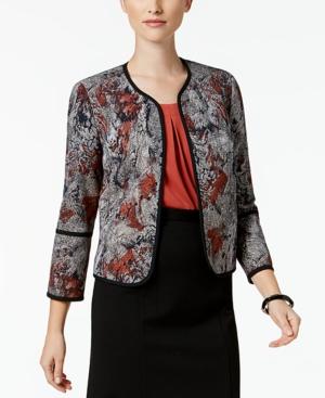 Kasper Printed Open-front Blazer