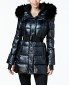 Calvin Klein Performance Faux-fur-trimmed Belted Puffer Coat
