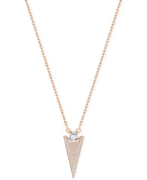 Swarovski Square Crystal And Pave Triangle Pendant Necklace