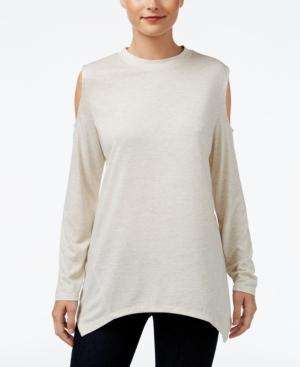 Style & Co Metallic Cold-shoulder Top, Only At Macy's