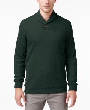 Tasso Elba Men's Big And Tall Honeycomb Textured Shawl-collar Pullover, Only At Macy's