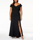 Xscape Plus Size Off-the-shoulder Slit Gown