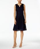 Jm Collection Floral-lace A-line Dress, Only At Macy's