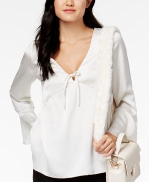 Kensie Satin Empire-waist Blouse