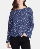 William Rast Cary Printed Bell-sleeved Top