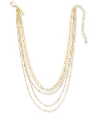 Inc International Concepts Gold-tone Multi-chain Layered Choker Necklace, 12 + 3 Extender, Created For Macy's