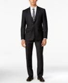 Vince Camuto Men's Slim-fit Charcoal Flannel Suit