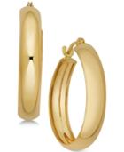 Polished Flex Hoop Earrings In 10k Gold