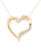 Signature Diamonds Heart Pendant Necklace In 14k Gold Over Resin Core Diamond And Crystallized Diamond Dust