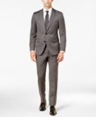 Hugo Boss Men's Slim-fit Gray Micro-grid Suit