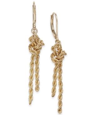 Charter Club Gold-tone Knotted Rope Chain Drop Earrings, Created For Macy's