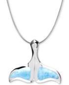 Marahlago Larimar Whale Tail 21 Pendant Necklace In Sterling Silver