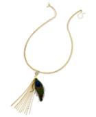 Thalia Sodi Gold-tone Peacock Feather And Tassel Pendant Necklace, Only At Macy's