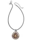 Thalia Sodi Hematite-tone Yellow Crystal Pendant Necklace, Created For Macy's