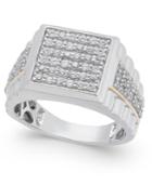 Men's Diamond Cluster Ring (1-1/4 Ct. T.w.) In 10k White And 10k Gold