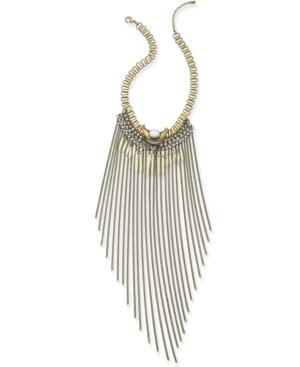 Gold-tone Fringe Collar Necklace