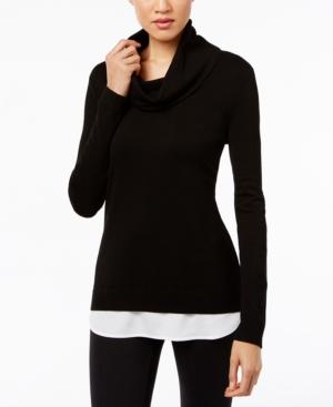 Calvin Klein Cowl-neck Layered-look Sweater