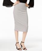 Alfani Gingham Midi Pencil Skirt, Created For Macy's