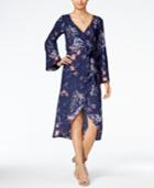 Roxy Juniors' Drifting Seas Floral-print Wrap Dress