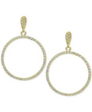 Giani Bernini Cubic Zirconia Circle Drop Earrings In 18k Gold-plated Sterling Silver, Created For Macy's