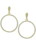 Giani Bernini Cubic Zirconia Circle Drop Earrings In 18k Gold-plated Sterling Silver, Created For Macy's