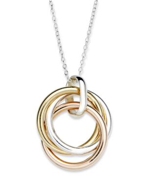 Giani Bernini Tri-tone Necklace, Rolling Pendant