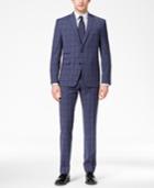 Vince Camuto Men's Coolmax Slim-fit Stretch Blue Windowpane Suit