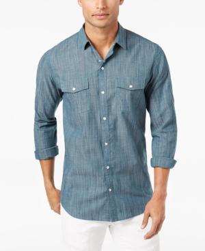 Inc International Concepts Men's Textured Chambray Shirt, Created For Macy's