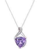 Amethyst (2-3/4 Ct. T.w.) & Diamond Accent 18 Pendant Necklace In 14k White Gold