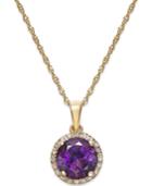 Amethyst (1-1/10 Ct. T.w.) And Diamond Accent Pendant Necklace In 14k Gold