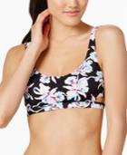 Bar Iii Vintage Printed Cutout Bikini Top, Only At Macy's Women's Swimsuit