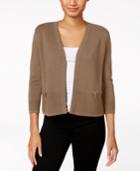 Charter Club Petite Ribbed Hem Cardigan, Created For Macy's