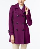 Anne Klein Petite Double-breasted Long Peacoat