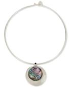 Robert Lee Morris Soho Silver-tone Abalone-look Wire 16 Pendant Necklace