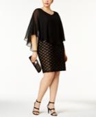 Connected Plus Size Embellished Chiffon-overlay Dress