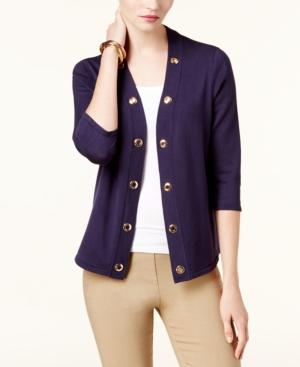 Jm Collection Grommet-trim Open Cardigan, Created For Macy's